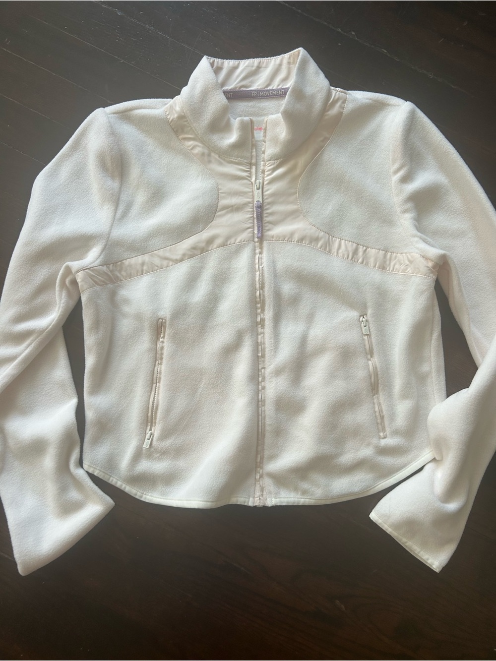 Free People Movement Women's Cream Zip-Front Fleece Jacket- NWT medium